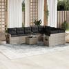 VidaXL Garden Lounge Set with Cushions 10 Pcs, Patio Sofas, Patio Furniture Set, Outdoor Furniture, Grey 3252989