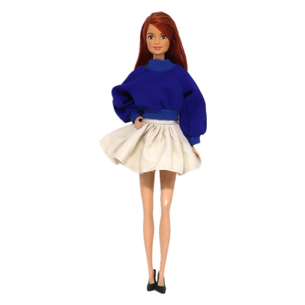 1 Set Mode Lässig Winterkleidung Pelzjacke Kleidung Accessoires Pullover Kleider Für 29~32 cm Puppe