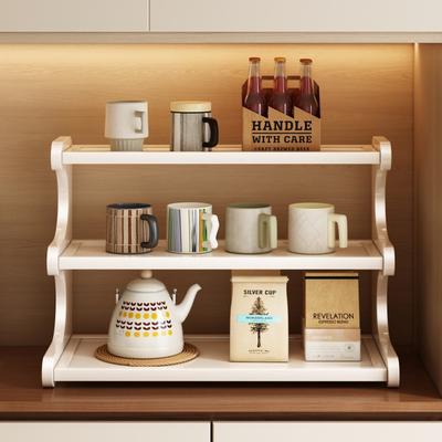 2/3-Tier Desktop Organizer with Cup Holder - Storage Rack for Office & Dining Table, Perfect for Small Displays & Essentials