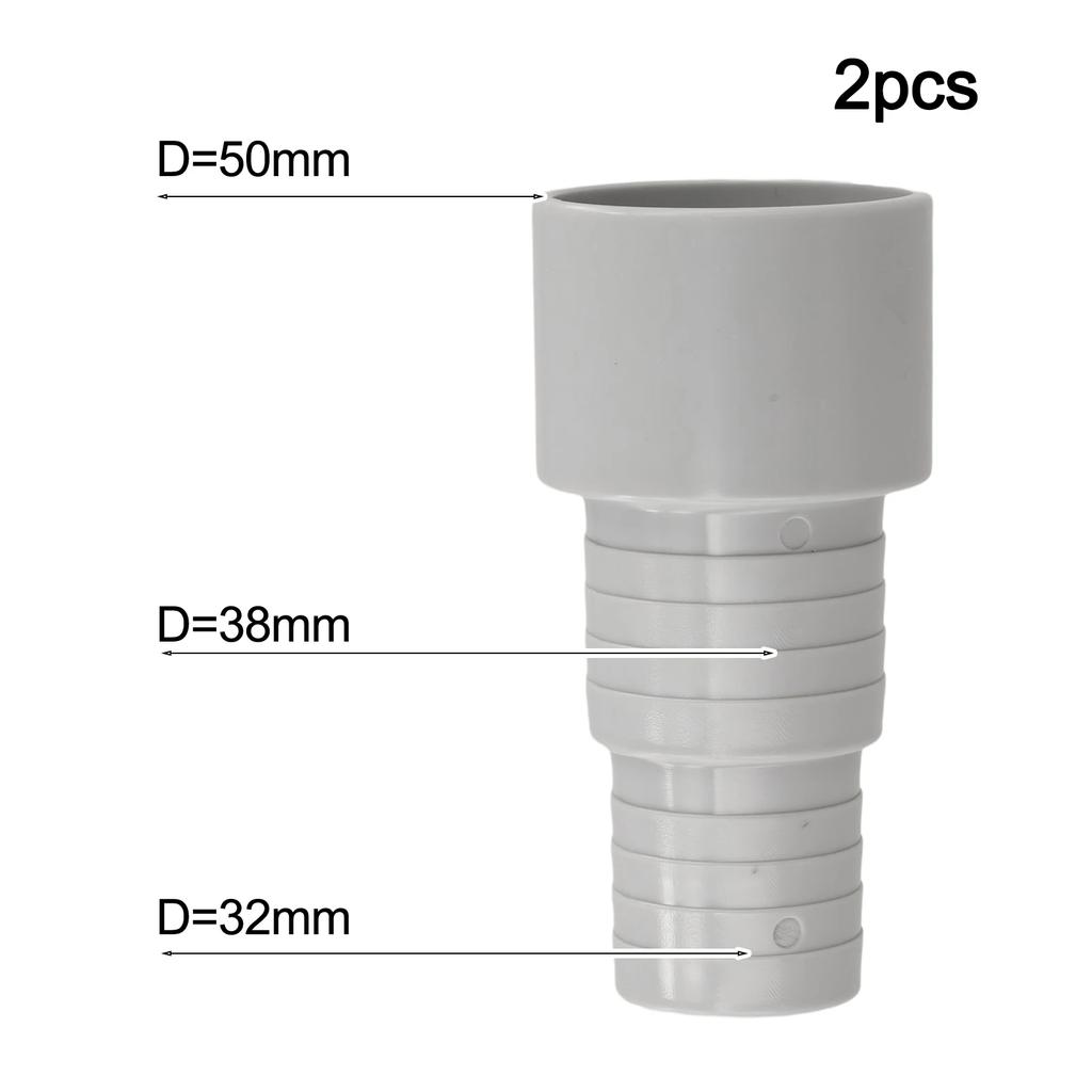 Pool Pump Hose Connector with 50 Mm Socket for For Hoses of 32 Mm and 38 Mm Inner Diameter To Reliable Water Circulation