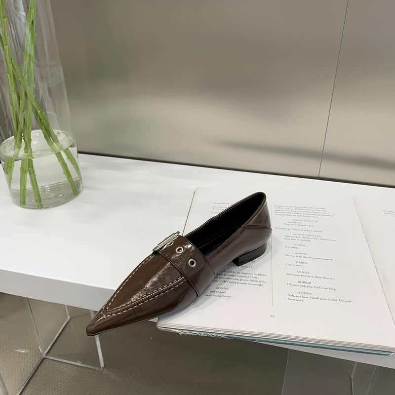 

New Fashionable Pointed Flat Shoes for Women, Luxurious Metal Chain Ballet Flat Shoes Light Ballet Shoes Ladies Casual Loafers 35 чорний