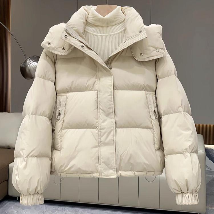 Women Short Puffer Jacket with Hood Winter Warm Thick Cotton Coat Fashion Outwear