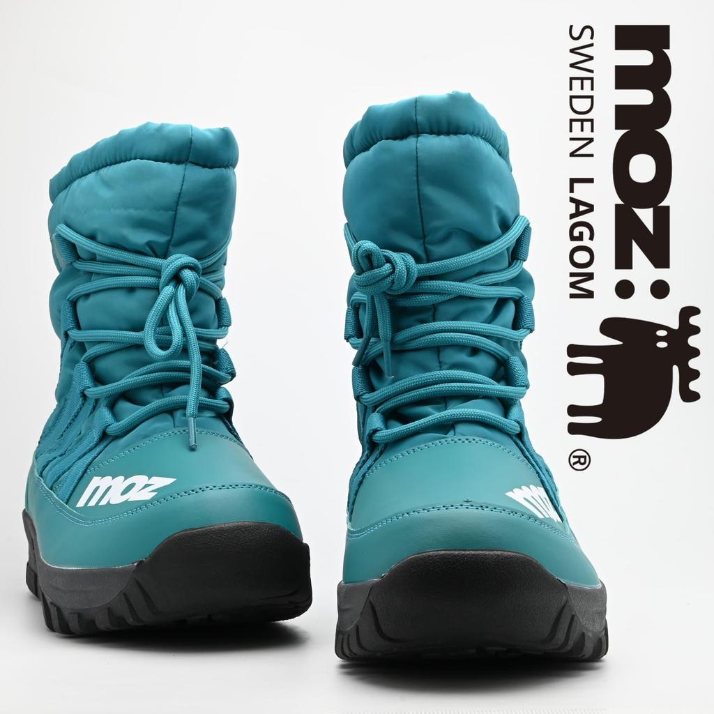 Mozu Winter Snow Padded with Fleece Size M Men's Mid-Length Boots, Waterproof, Non-Slip, Water-Repellent, Lining, 5686, Blue, (5686,BLU,M)