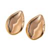Sleek Irregular Teardrop Metal Stud Earrings