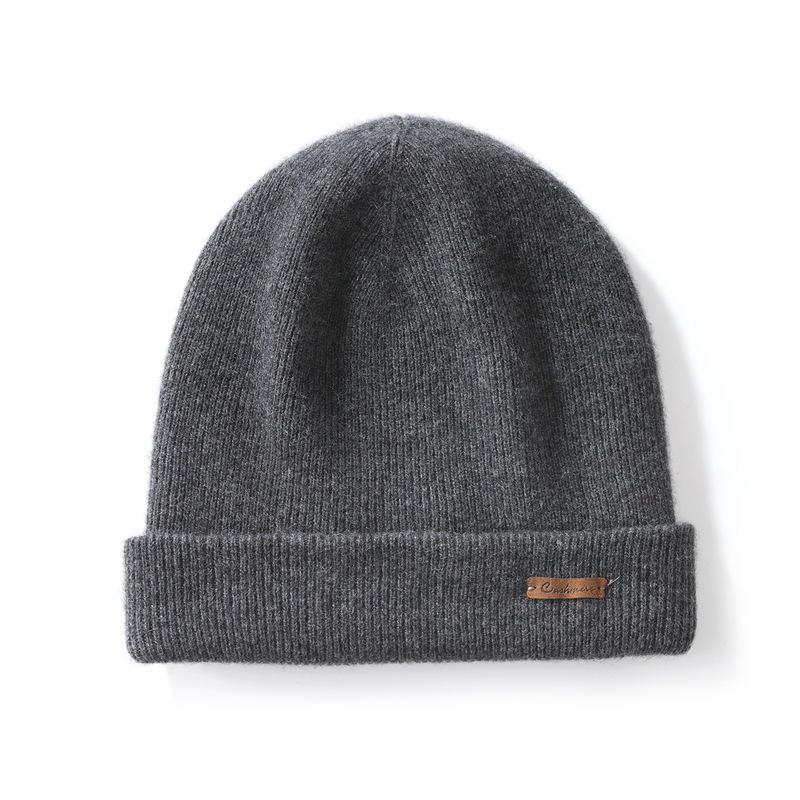 Women's 100% Cashmere Striped Hat – Fashionable, Warm, Windproof, and Versatile with Ear Protection.