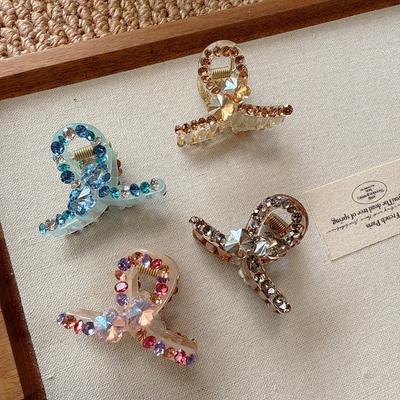 Korean Luxury Mini Crystal Flower Hair Clip for Women, High-Quality and Exquisite Hairpin