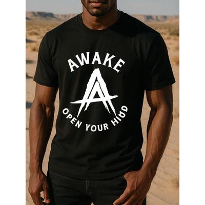 Europäische Größen Herren Atmungsaktives T-Shirt mit Aufklärungsdruck - Lässiges Kurzarm Rundhals-T-Shirt zum Spielen