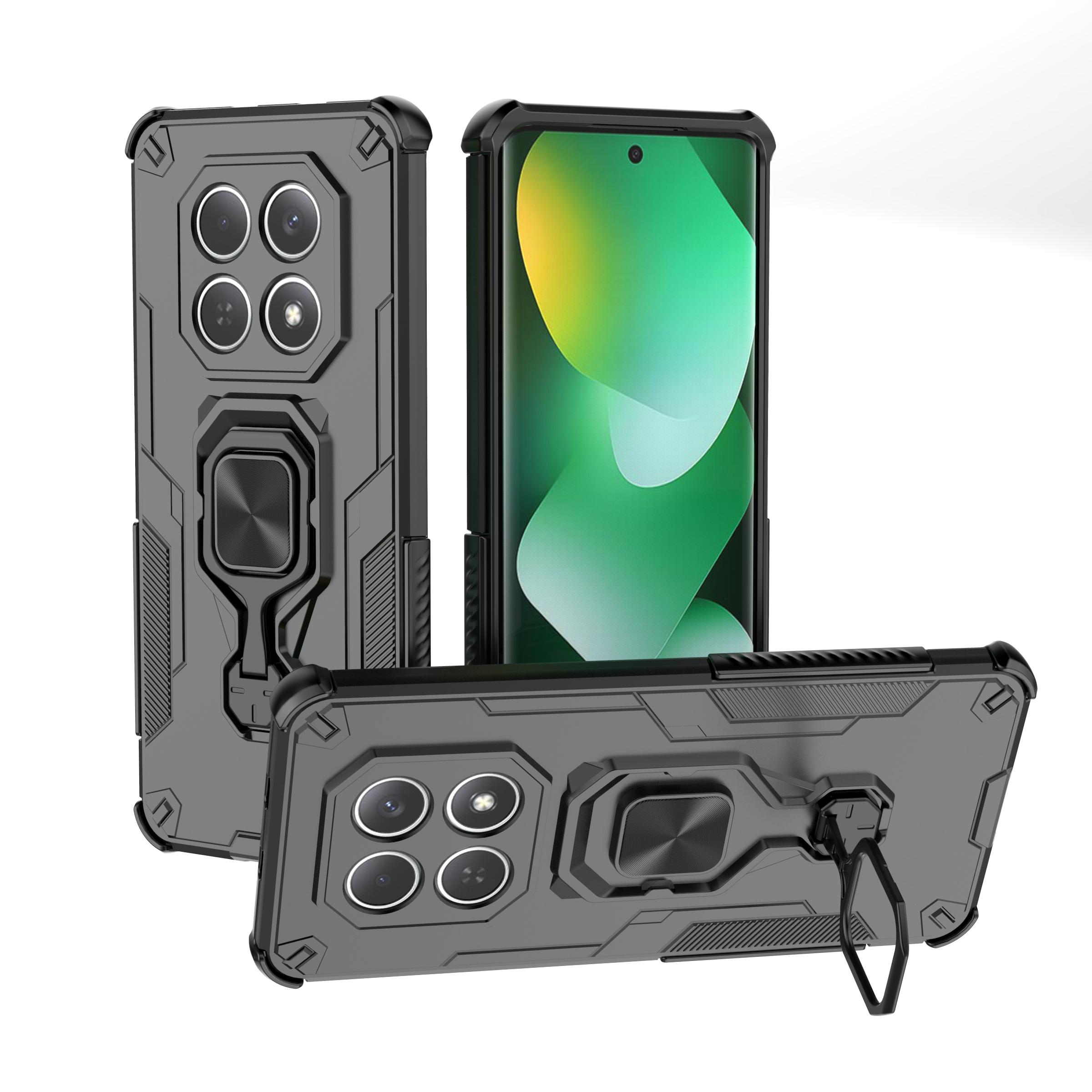 

Shock Resistant Finger Ring Armor Case for Xiaomi Redmi Note 15 Pro Plus 5G 4G Note14 Note15 Note 14 Pro+ Plus Heavy Phone Bag Redmi Note 14 Pro 5G (Global) чорний