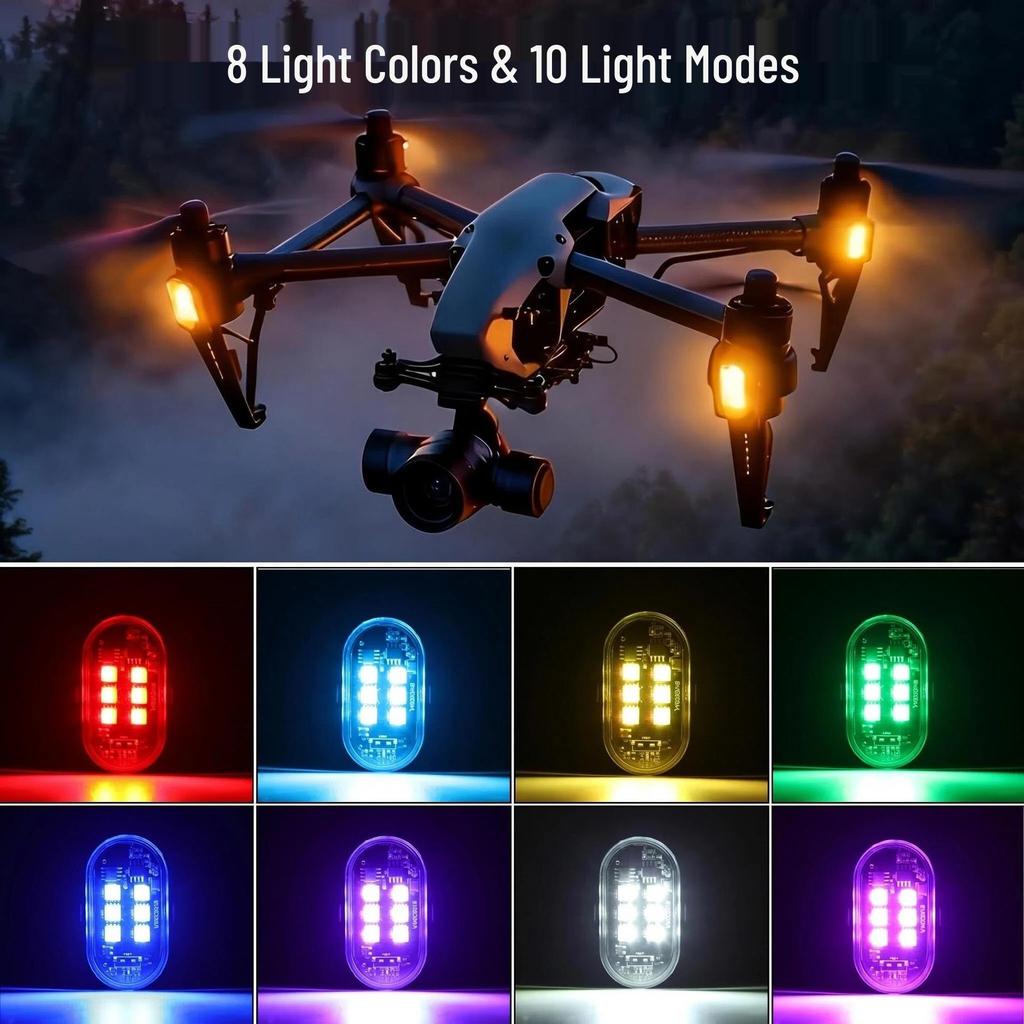 Universal Wireless Remote-Control LED Navigation and Warning Light for Airplanes, Cars, Motorcycles, and Drones.