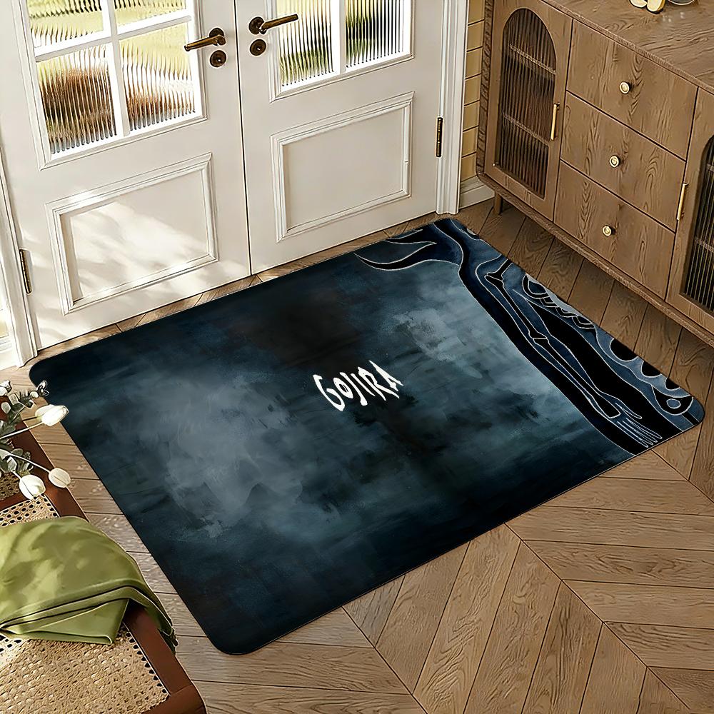 G-Gojira Band Floor Mat Soft Thickened Absorbent Non-Slip Bedroom Living Room Door Mat Home Decor Flannel Rugs