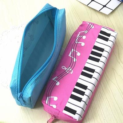 Creative Piano Key Plátěná taška na tužky Studentské psací potřeby Skladovací taška na zip Taška na tužky Guma na tužky Organizér Školní potřeby