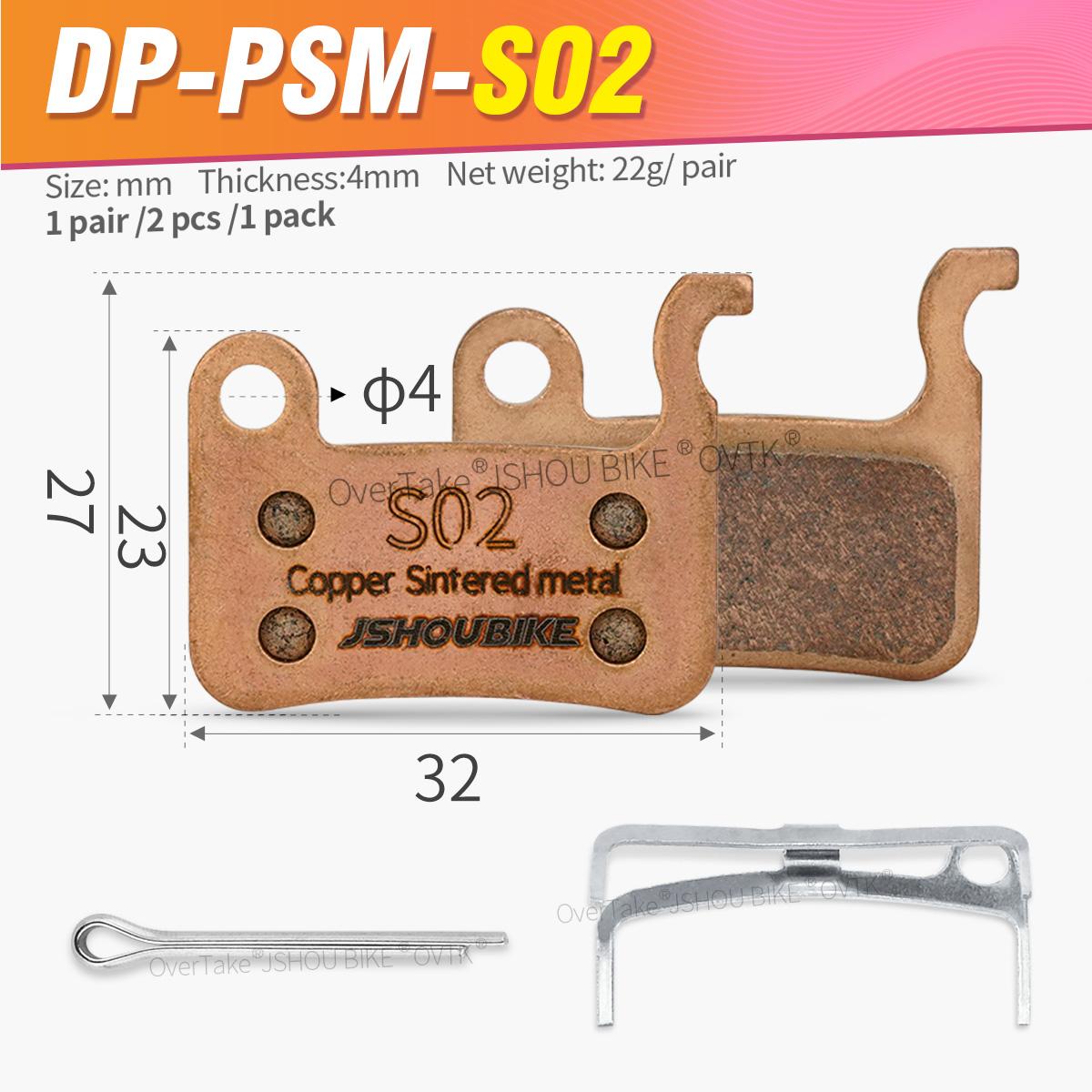 Sintered Metal hydraulic brake pads for BR-M975/M965/M966/M765/M775/M776/M535/M595/M596/M545/M505 PSM-S02-1PAIR