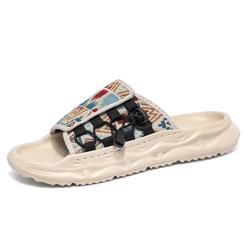 

Summer Colorful Design Men s Slippers Summer Outer Wear Slippers Fashionable and Personalized Outdoor Beach Sandals Casual Cosy 39 хакі