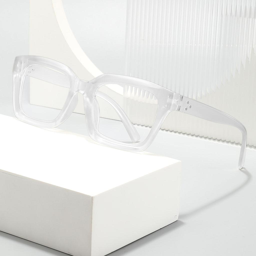 New Square Anti Blue Light Flat Mirror, Plain Colored, Rice Nail Street Photography, Simple Eyeglass Frame, Business Eyeglass Frame