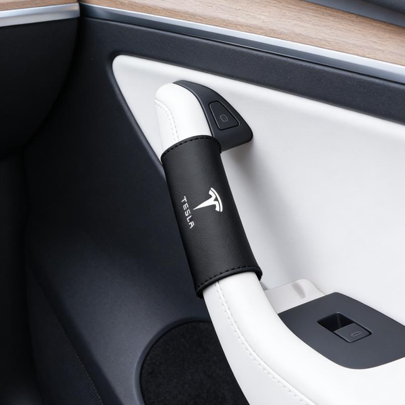 Car Roof Handle Protection Cover Gloves Auto Accessories For Tesla Model 3 Y S X Cybertruck Juguete Roadster Coil Bonina SpaceX