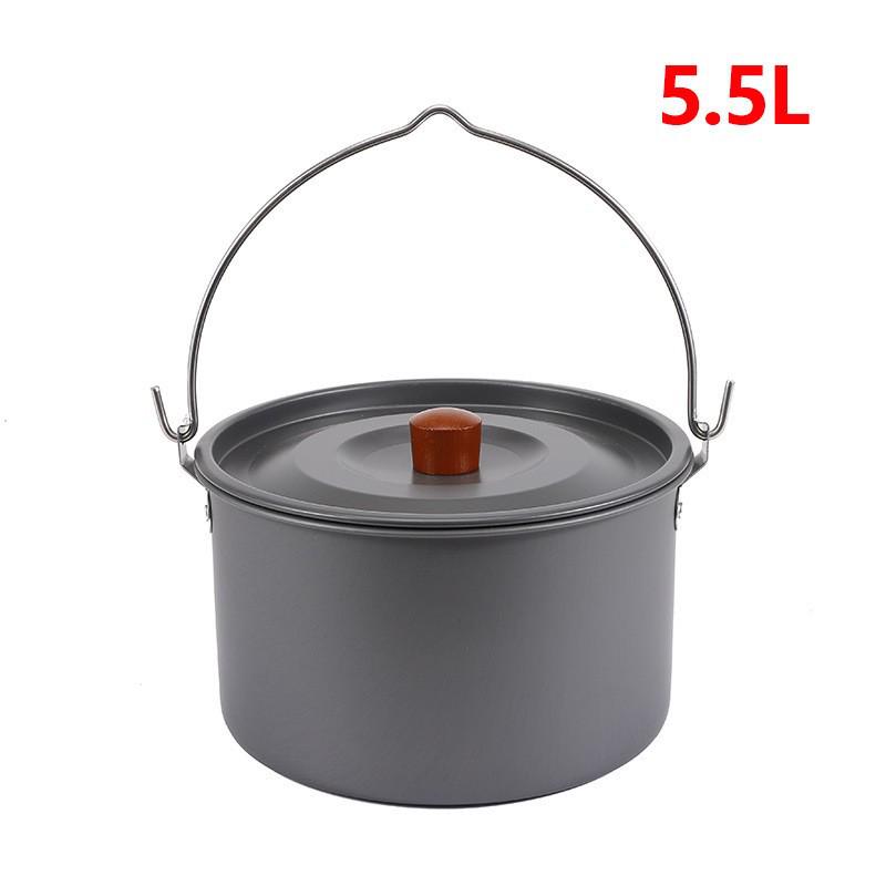 Large Outdoor Aluminum Hanging Pot Set for Camping and Picnics (5-8 Person)