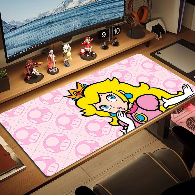 Princess Peach Print Cushion Non-slip Laptop Tablet Big Mousepad XXL Mat Mini PC Playmat With Lock edge