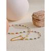 Yhpup Natural Shell Star Colorful Crystal Handmade Chain Necklace Stainless Steel Trendy Collar Summer Jewelry Gift