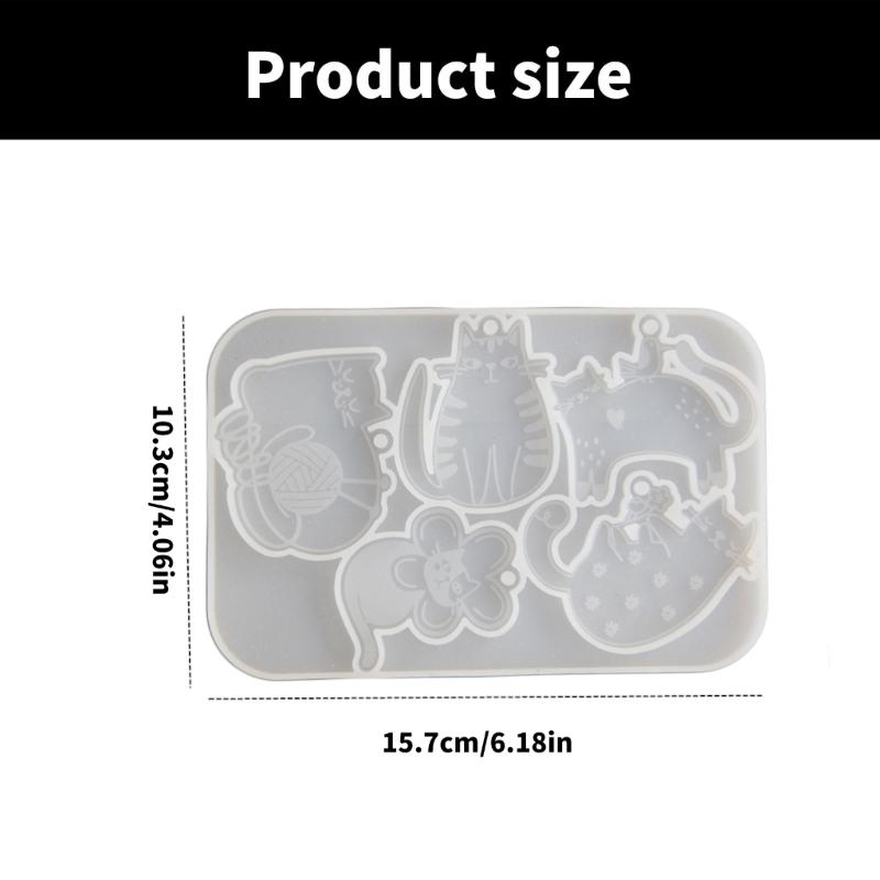Creative Silicone Casting Molds Cats Shape Necklace Molds Suitable for Making Animal Necklace and Earrings Pendant