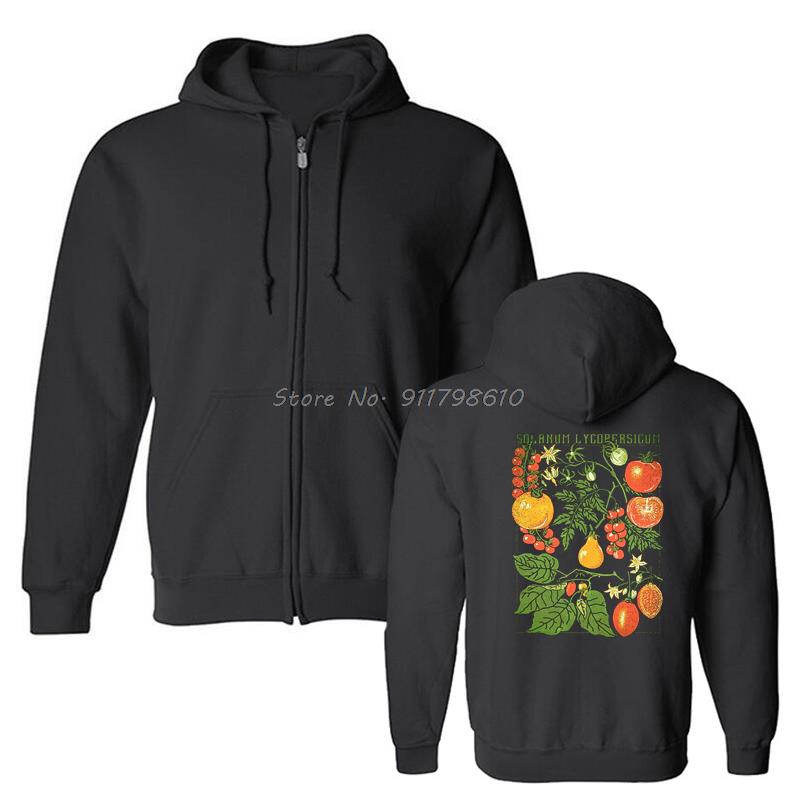 Tomato Printed Hoodie Botanical Garden Plant Print Art Botany Bloom Fruit Flower Grow Men Hooded Fleece Hoodies Sweatshirt