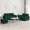 Vidaxl 3-Cz. Relaxation Set With Cushions, Dark Green, Velvet