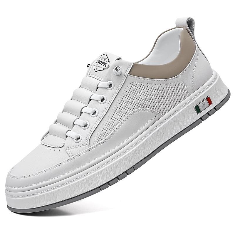 

Autumn and winter new soft-soled breathable one-pedal leather shoes versatile little white shoes sports and leisure board shoes trendy fashion leat 44