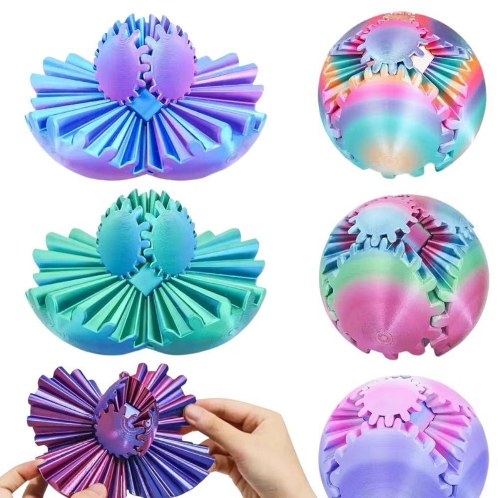 Sturdy Crafted Material Gear Ball 3D Printed Spin Ball Anxiety Relax Activity  Study Break