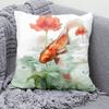 Car Living Room Sofa Cushion Cover Luxury Home Decoration Pillow Cover Chinese Style Lotus Koi Pattern
