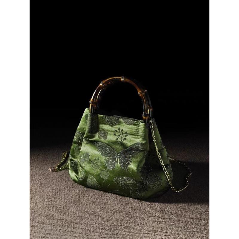 

Женская сумка зеленая легкая бамбуковая осенне-зимняя ципао портативная сумка-мессенджер на плечо зелёный