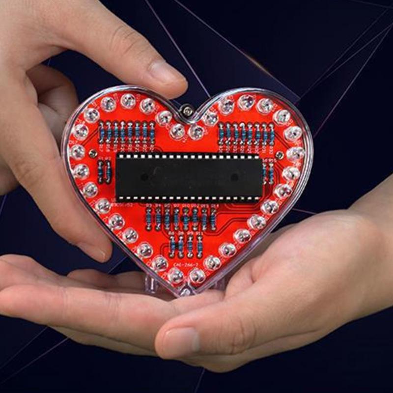 Beginner Friendly Soldering Practice Set With Heart PCB Flashing LED Lights And Detailed Assembly Guide For Welding