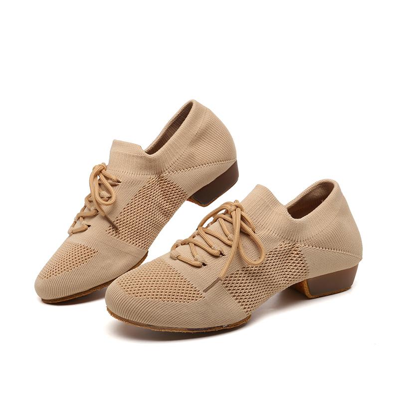 Scarpe da ballo in rete intrecciata per ragazze e donne Scarpe da ballo per pratica di valzer di tango yoga per insegnanti di danza classica