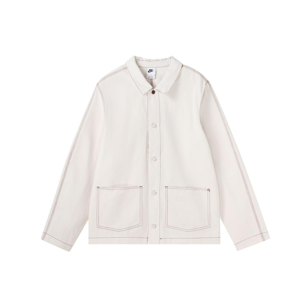 Nike Sportswear Solid Color Collar Utility Jacket Men Jackets Phantom White FD9899-030