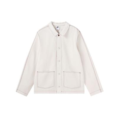 Sportbekleidung Unifarbene Kragen Utility Jacke Herrenjacken Phantom Weiß FD9899-030