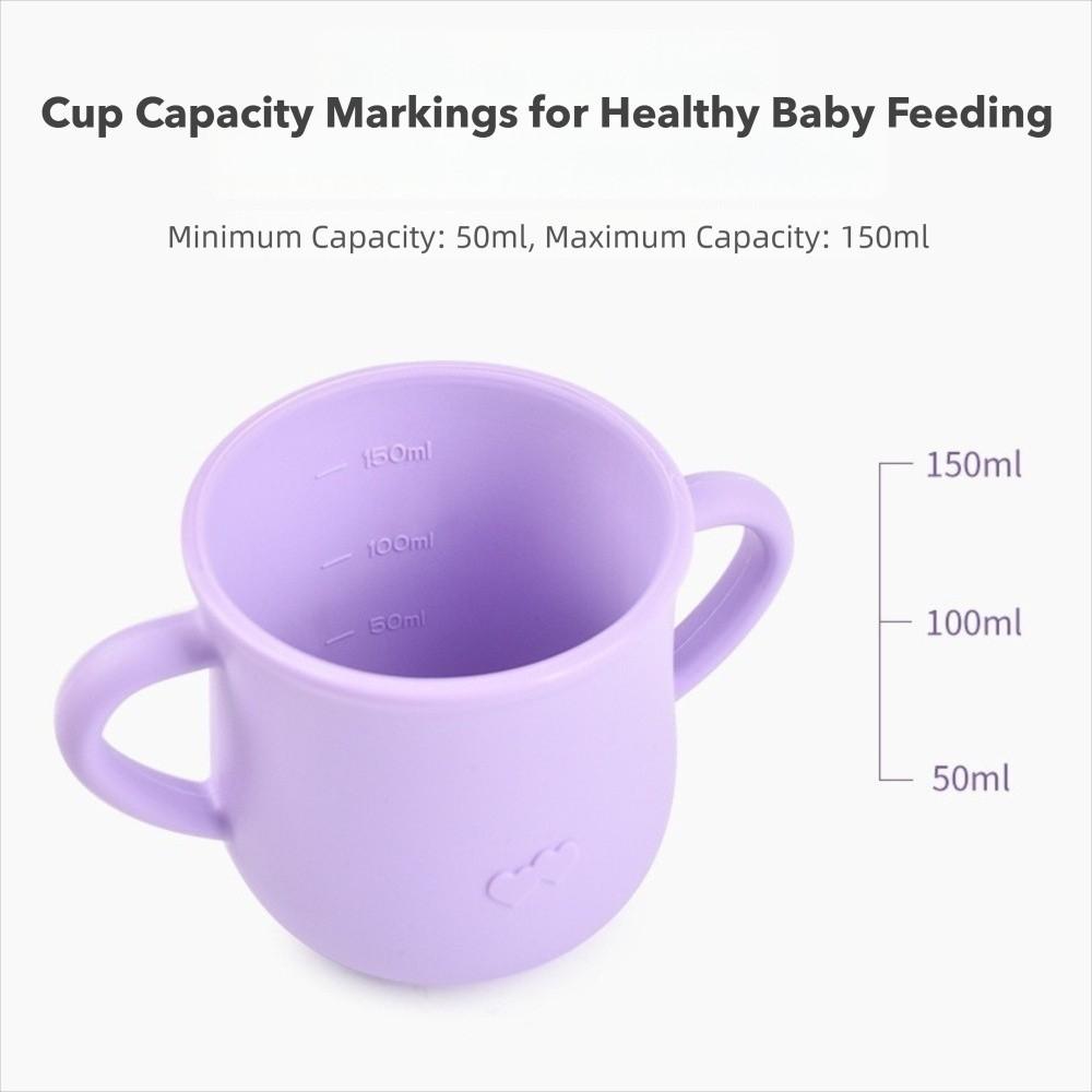 Reusable Silicone Baby Feeding Cups Double Lids BPA Free Training Sippy Cup Soft Leak Proof Straw Cup for Toddlers