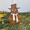 Winterurlaub Antik-Finish Weihnachten Weihnachtsmann und Schneemann Silhouetten Metall Rasenornamente Gartendekoration