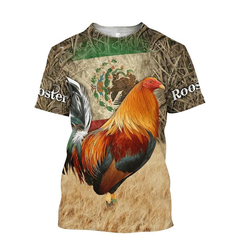 New 3D Printed Rooster Men's Shirt 3D T-shirt Summer Pattern Clothing Street Fashion Top Top Top Top Top