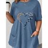 Modisches und elegantes bedrucktes T-Shirt für Damen in großer Größe