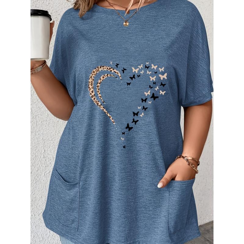 Modisches und elegantes bedrucktes T-Shirt für Damen in großer Größe
