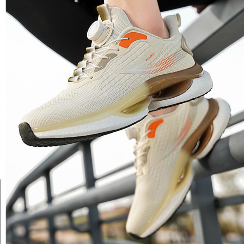 Spring and Autumn Summer Men's Rotating Button Running Shock Absorption Breathable Casual Sports Shoes