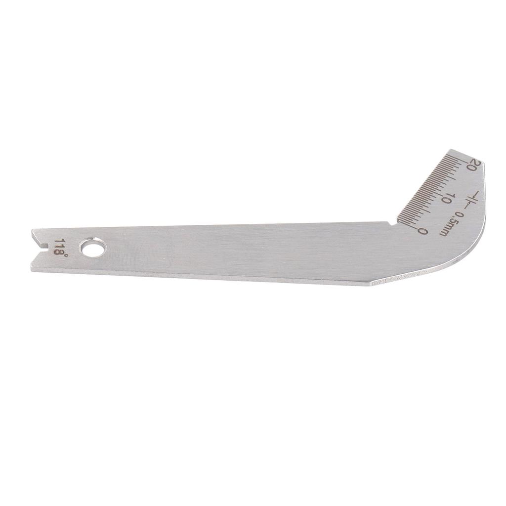 Jauge d'affûtage de forets Acier inoxydable 0,5 mm Précis 118 degrés Angle Outil d'affûtage de forets