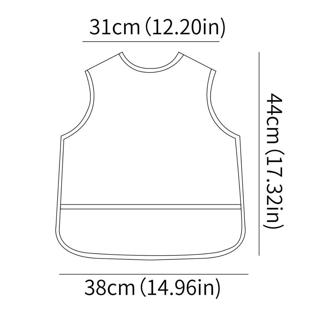 HappyFlute New One Piece With Pocket Waterproof Cartoon Printing Sleeveless Hook&Loop Design Multifunction Use Baby Bib