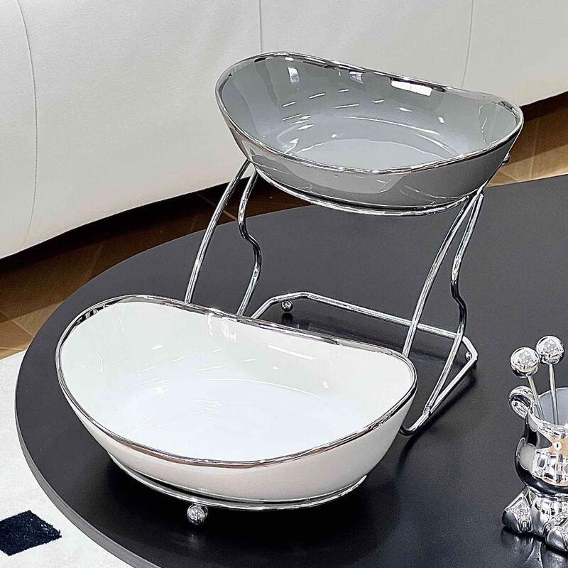 Modern 3-Tier Ceramic Fruit & Snack Plate