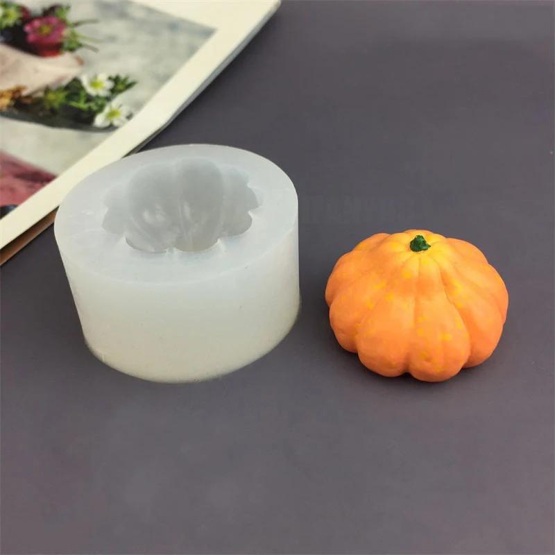 Pumpkin Silicone Candle Mold Creative Vegetable Aromatherapy Resin Mold Baking Tools 3D Halloween Cake Decoration Craft Supplies
