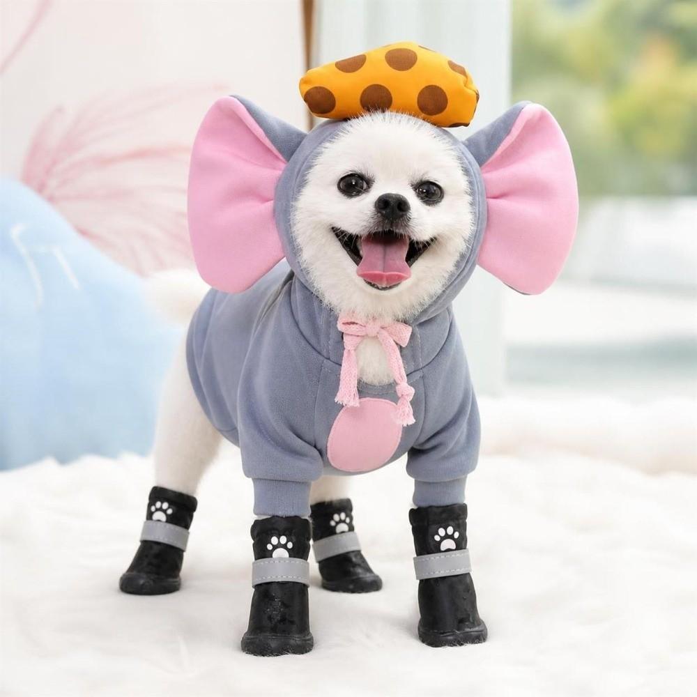 4Pcs Anti-Slip Dog Shoes Waterproof Dog Footwear Fashion Pet Boots Puppy
