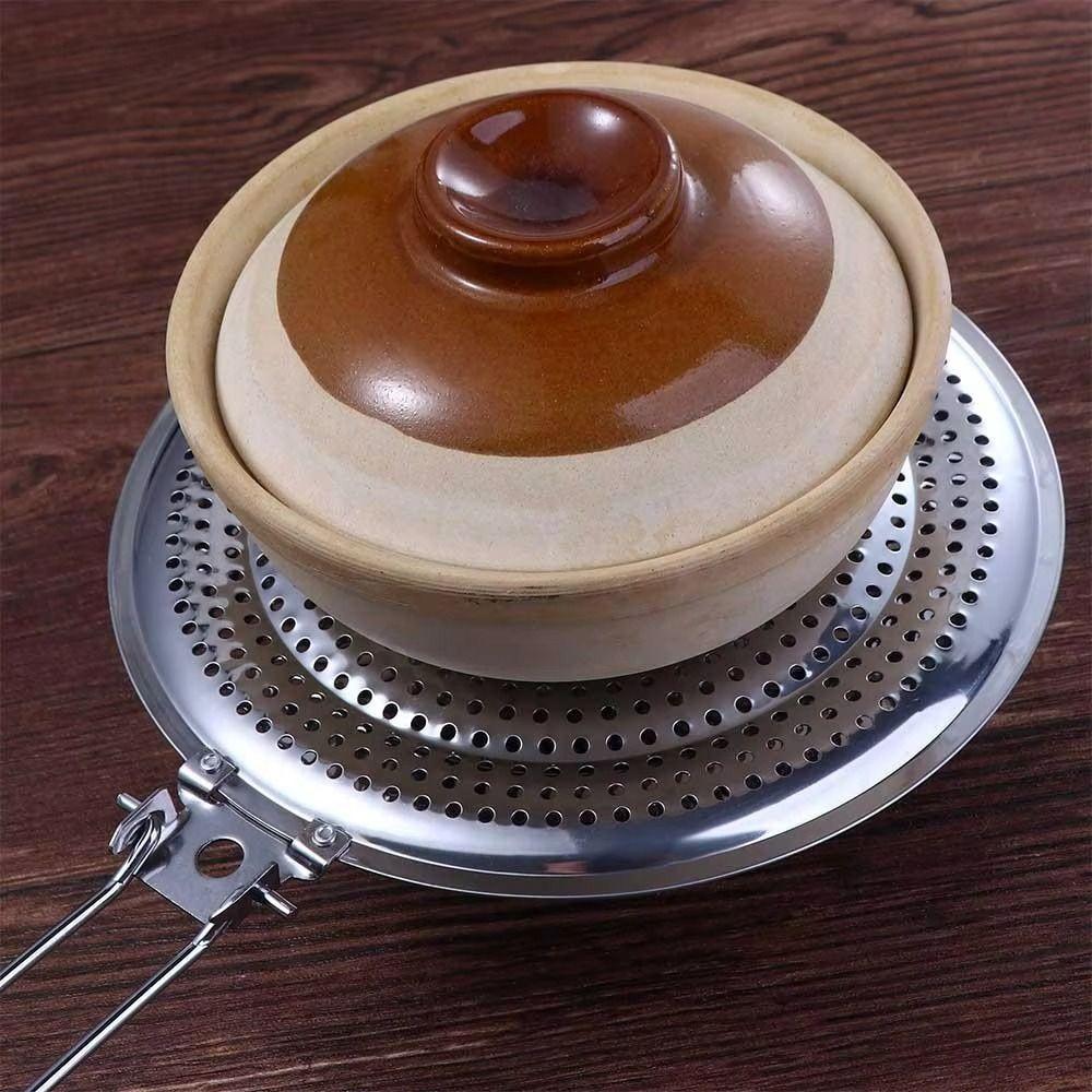 Wood Handle Heat Diffuser Foldable Flame Guard Simmer Plate Durable Insulation Pads  Kitchen
