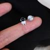 Minimalism Silver Color Cute Space Astronaut Stud Earrings for Women Asymmetric Planet Opal Lovely Simple Ear Piercing Jewelry