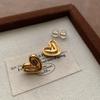 Simple, Concave Texture, Three-Dimensional Heart-Shaped Earrings, Stud Earrings, Light Luxury, Retro Fashion, Exquisite, High-End Texture