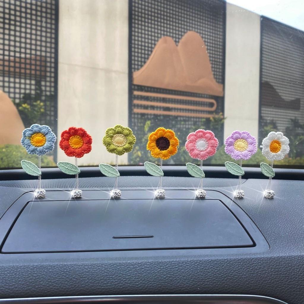 Beautiful Plastic Car Window Center Console Flower Decoration Ornament White Yellow Pink Purple Green Blue Red