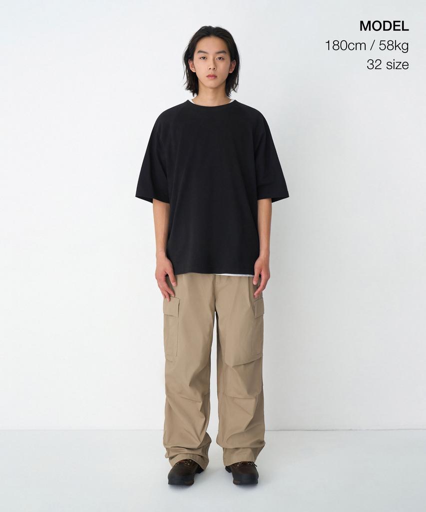 Musinsa Standard Cotton Parachute Elastic Cargo Pants [Beige]