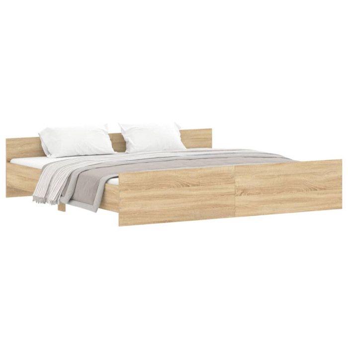 VidaXL Bed Frames Headboard and Footboard Sonoma Oak 180x200 Cm 3203770